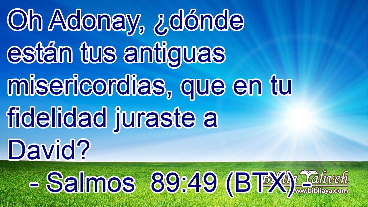 Oh Adonay, ¿dónde están tus antiguas misericordias, que en tu fidelidad juraste a David?