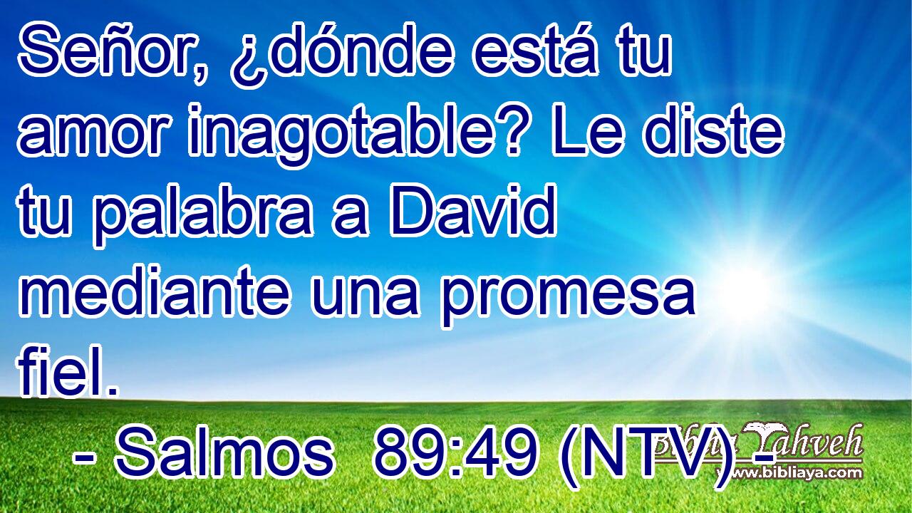 Señor, ¿dónde está tu amor inagotable? Le diste tu palabra a David mediante una promesa fiel.