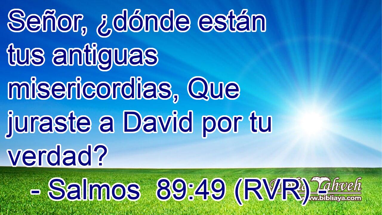 Señor, ¿dónde están tus antiguas misericordias, Que juraste a David por tu verdad?