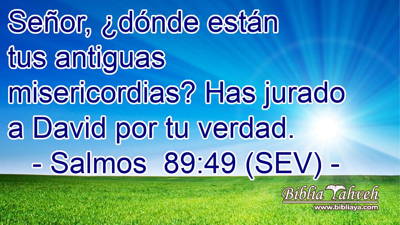 Señor, ¿dónde están tus antiguas misericordias? Has jurado a David por tu verdad.