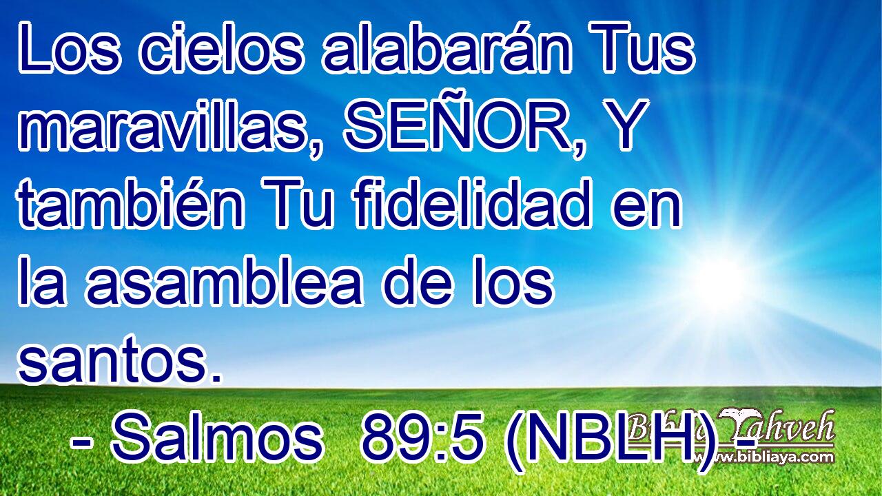 Los cielos alabarán Tus maravillas, SEÑOR, Y también Tu fidelidad en la asamblea de los santos. 