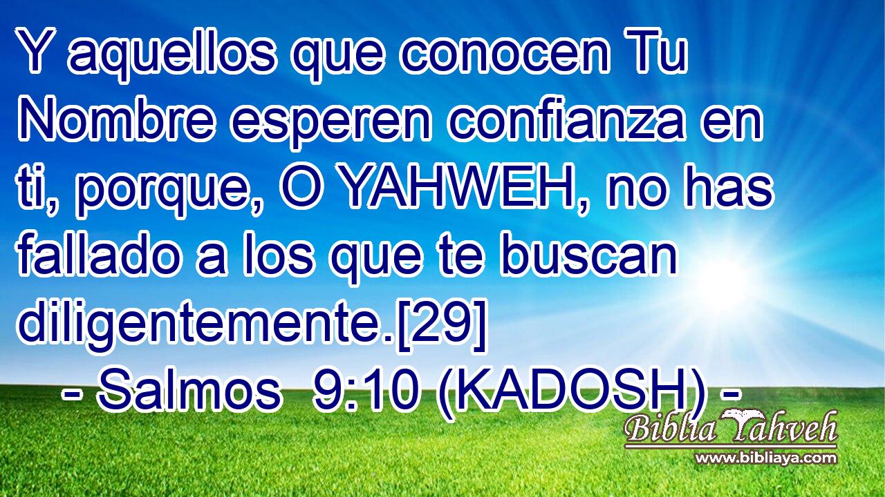  Y aquellos que conocen Tu Nombre esperen confianza en ti, porque, O YAHWEH, no has fallado a los que te buscan diligentemente.[29] 