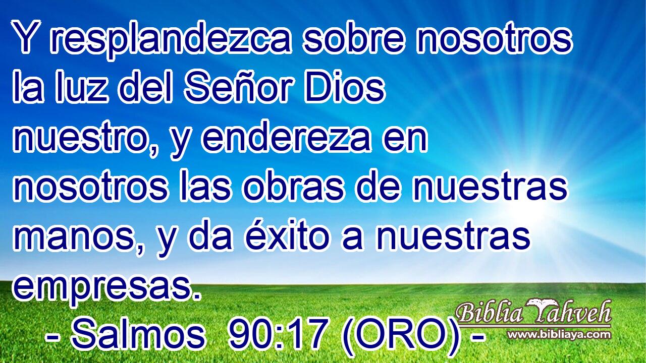  Y resplandezca sobre nosotros la luz del Señor Dios nuestro, y endereza en nosotros las obras de nuestras manos, y da éxito a nuestras empresas. 