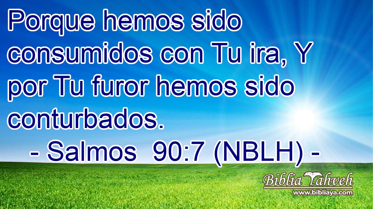  Porque hemos sido consumidos con Tu ira, Y por Tu furor hemos sido conturbados. 