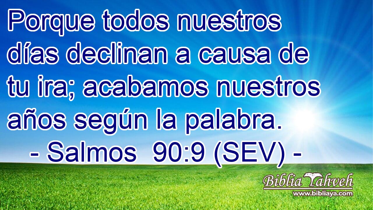 Porque todos nuestros días declinan a causa de tu ira; acabamos nuestros años según la palabra.
