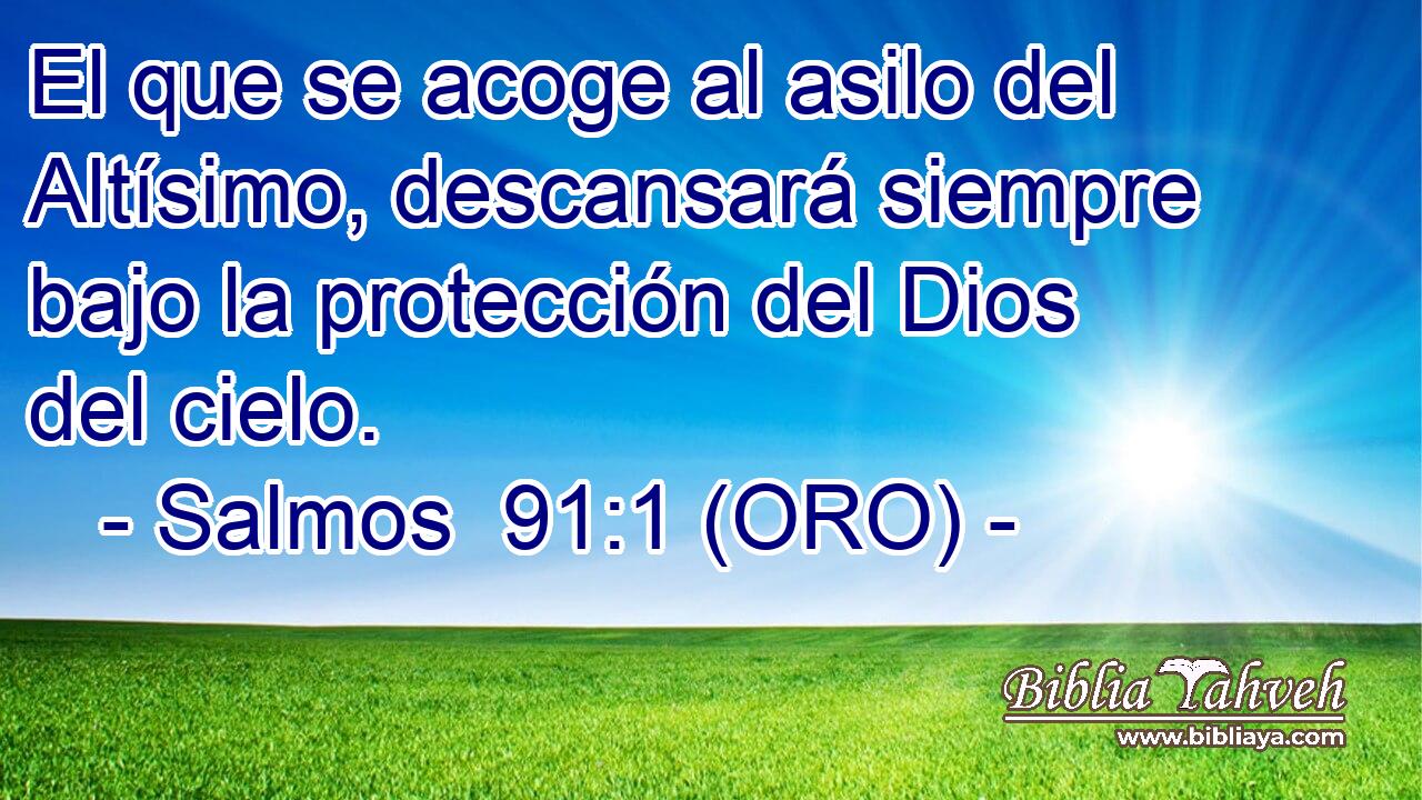  El que se acoge al asilo del Altísimo, descansará siempre bajo la protección del Dios del cielo. 