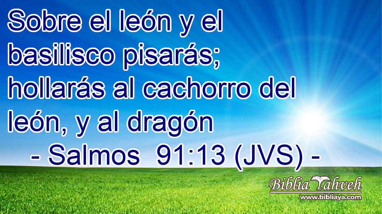 Sobre el león y el basilisco pisarás; hollarás al cachorro del león, y al dragón