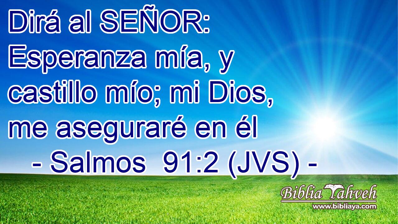 Dirá al SEÑOR: Esperanza mía, y castillo mío; mi Dios, me aseguraré en él