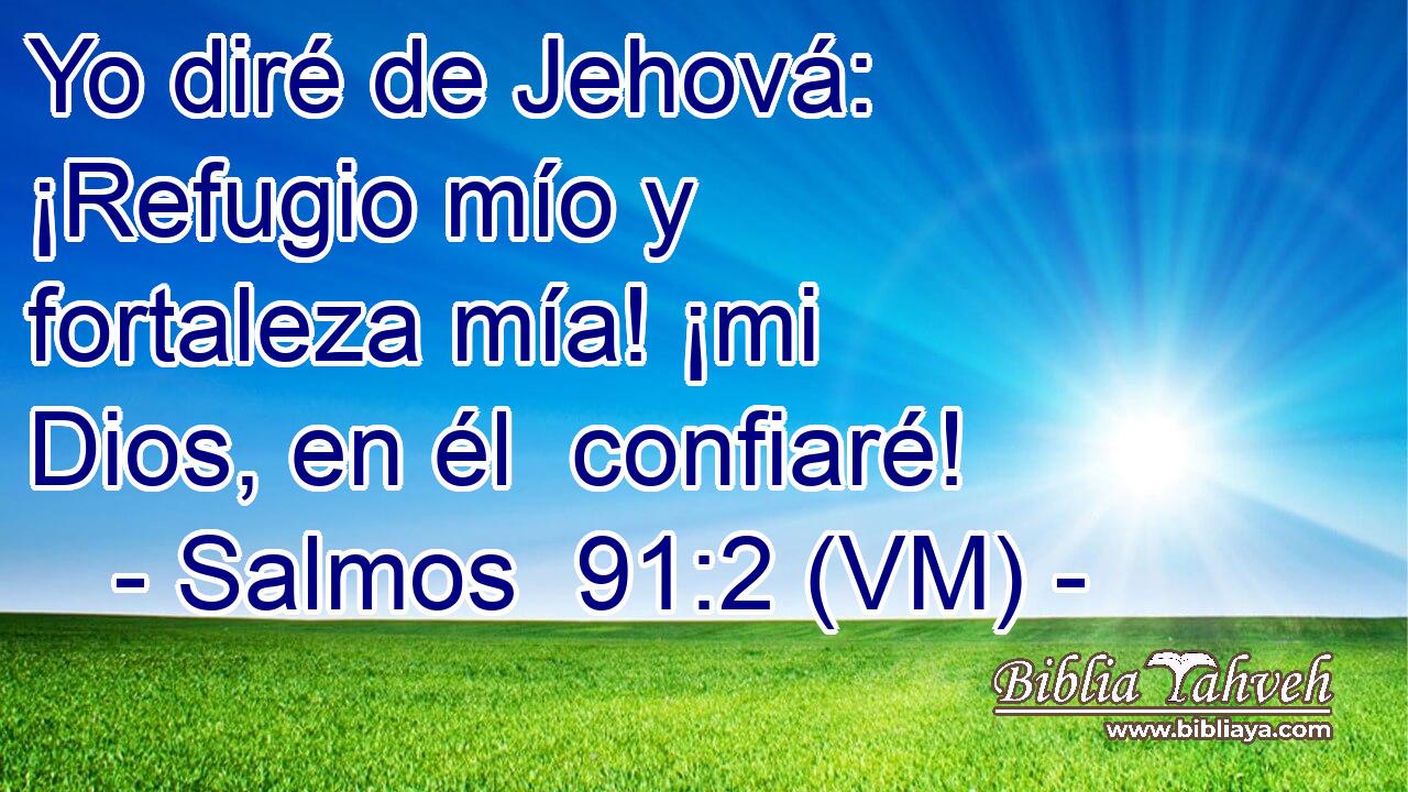  Yo diré de Jehová: ¡Refugio mío y fortaleza mía! ¡mi Dios, en él  confiaré! 