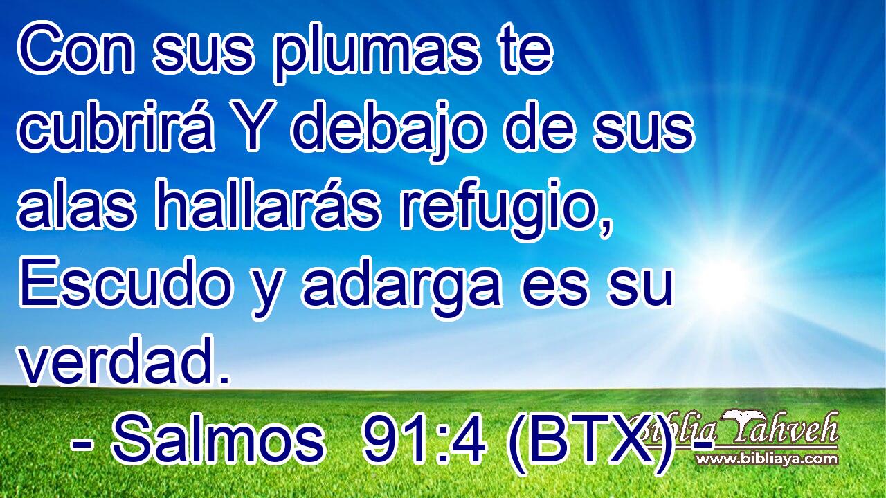 Con sus plumas te cubrirá Y debajo de sus alas hallarás refugio, Escudo y adarga es su verdad.
