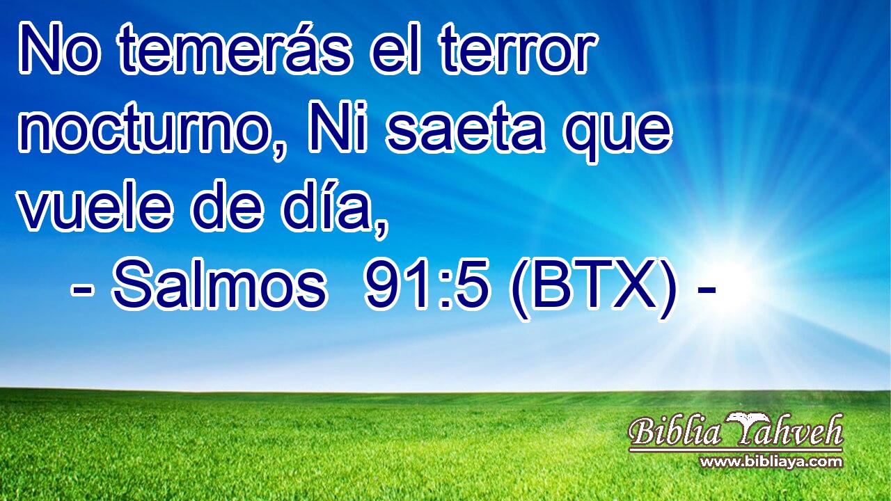 No temerás el terror nocturno, Ni saeta que vuele de día,