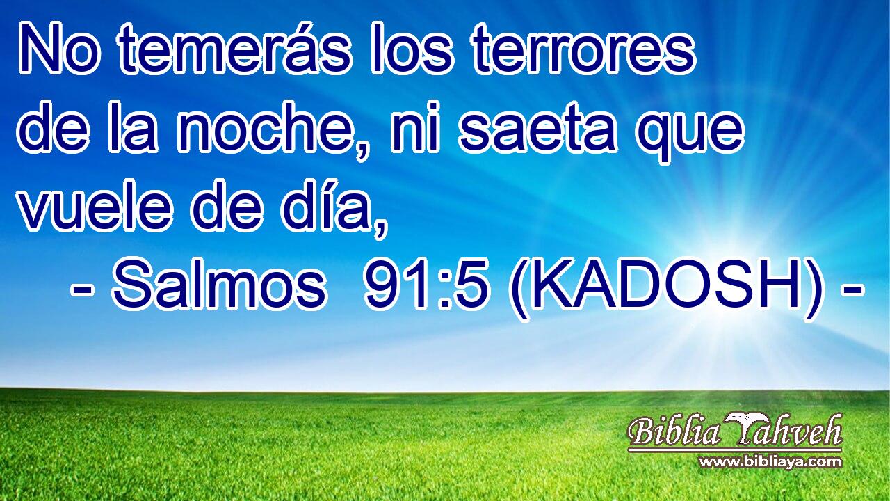  No temerás los terrores de la noche, ni saeta que vuele de día, 