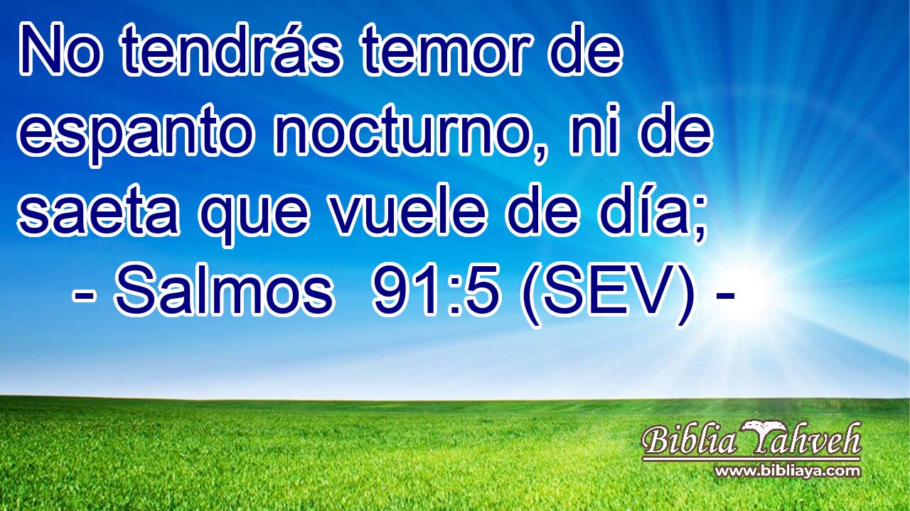 No tendrás temor de espanto nocturno, ni de saeta que vuele de día;