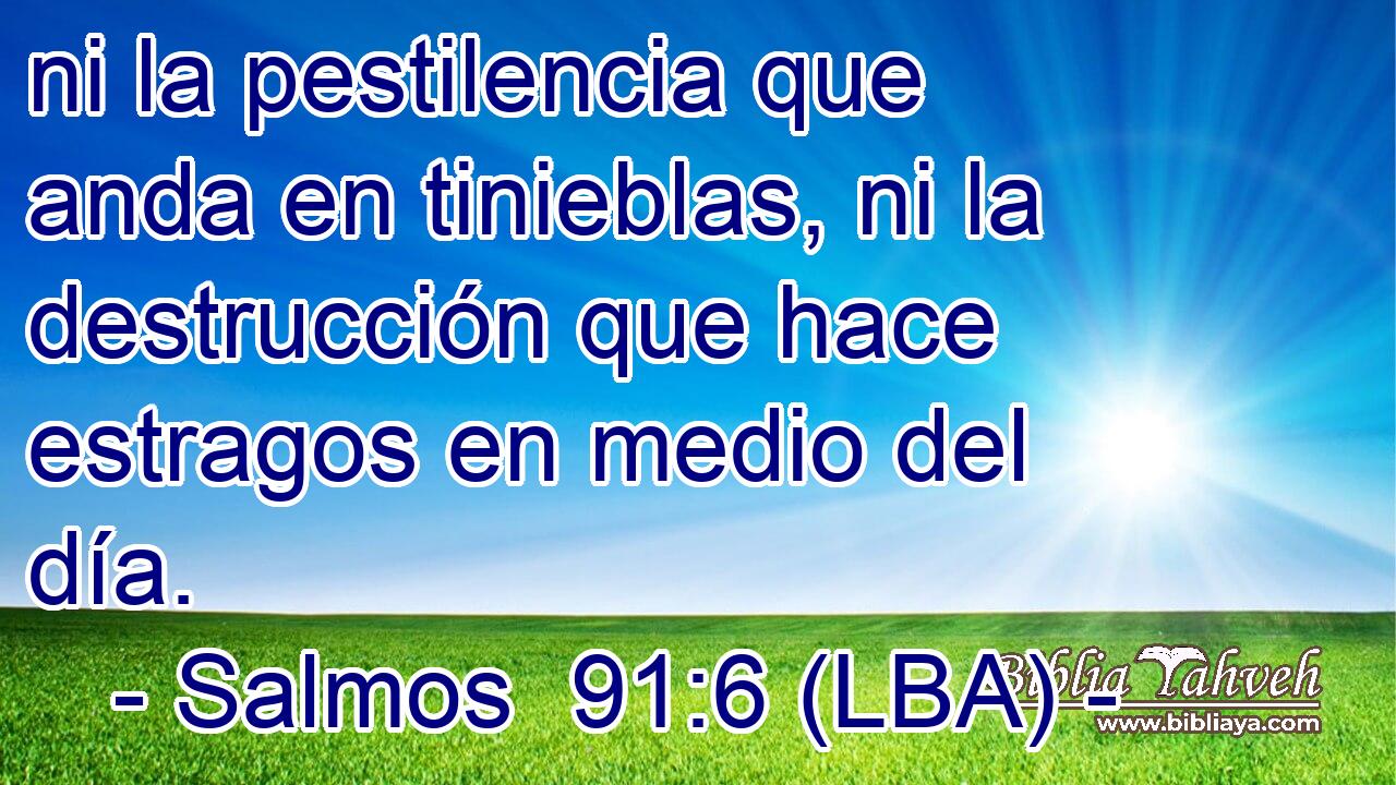 ni la pestilencia que anda en tinieblas, ni la destrucción que hace estragos en medio del día.