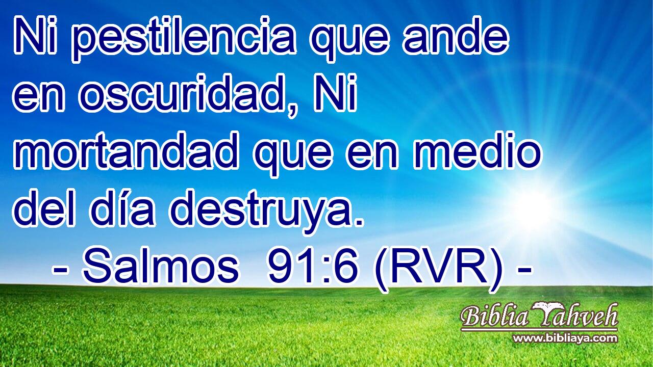 Ni pestilencia que ande en oscuridad, Ni mortandad que en medio del día destruya.
