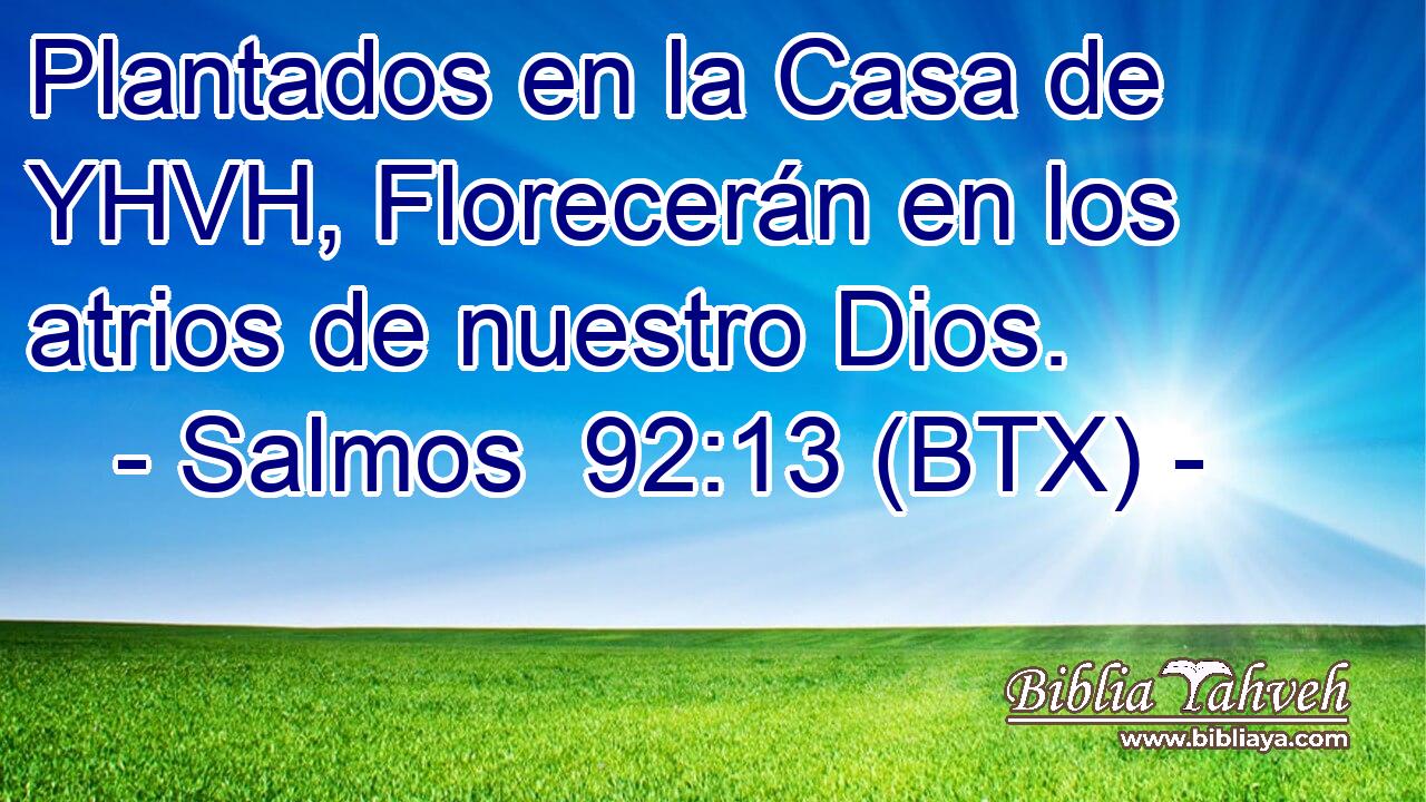 Plantados en la Casa de YHVH, Florecerán en los atrios de nuestro Dios.
