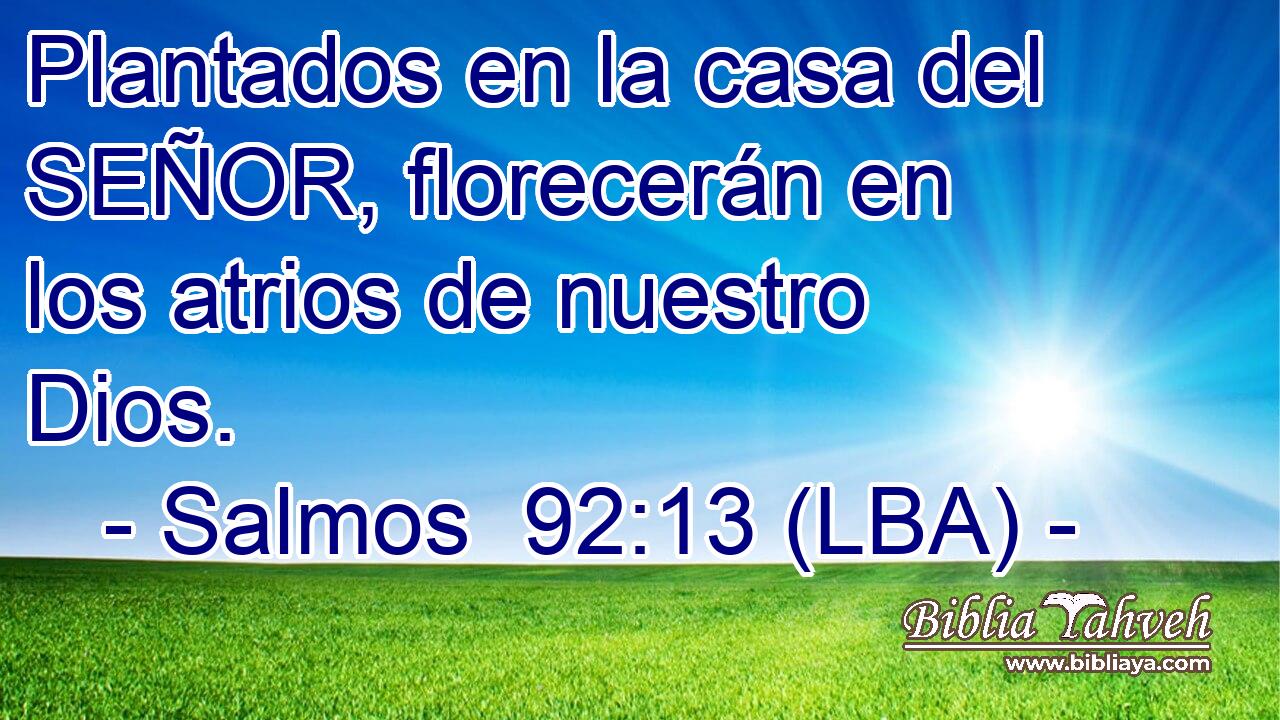 Plantados en la casa del SEÑOR, florecerán en los atrios de nuestro Dios.