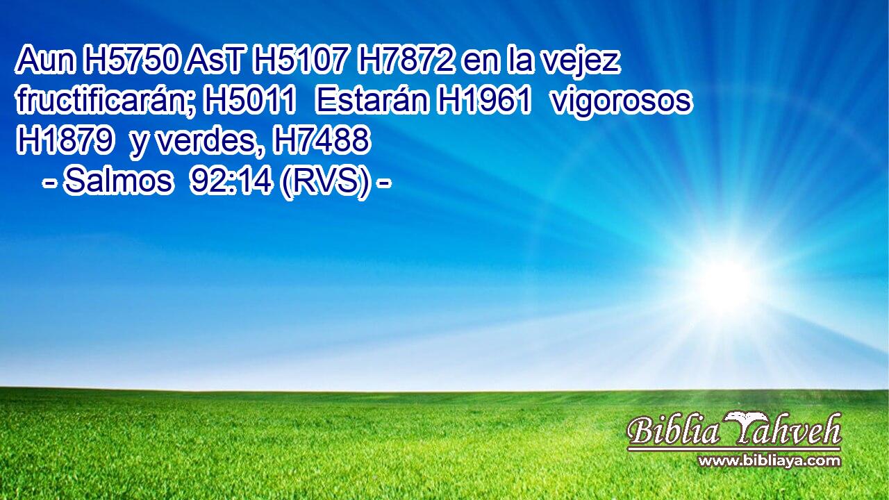Aun H5750 AsT H5107 H7872 en la vejez fructificarán; H5011  Estarán H1961  vigorosos H1879  y verdes, H7488  