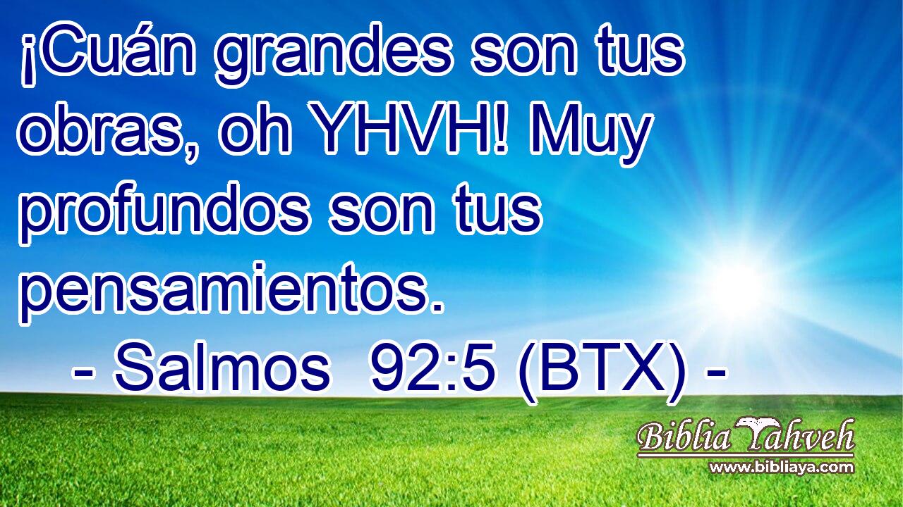 ¡Cuán grandes son tus obras, oh YHVH! Muy profundos son tus pensamientos.