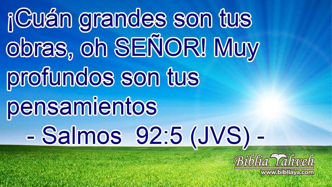 ¡Cuán grandes son tus obras, oh SEÑOR! Muy profundos son tus pensamientos