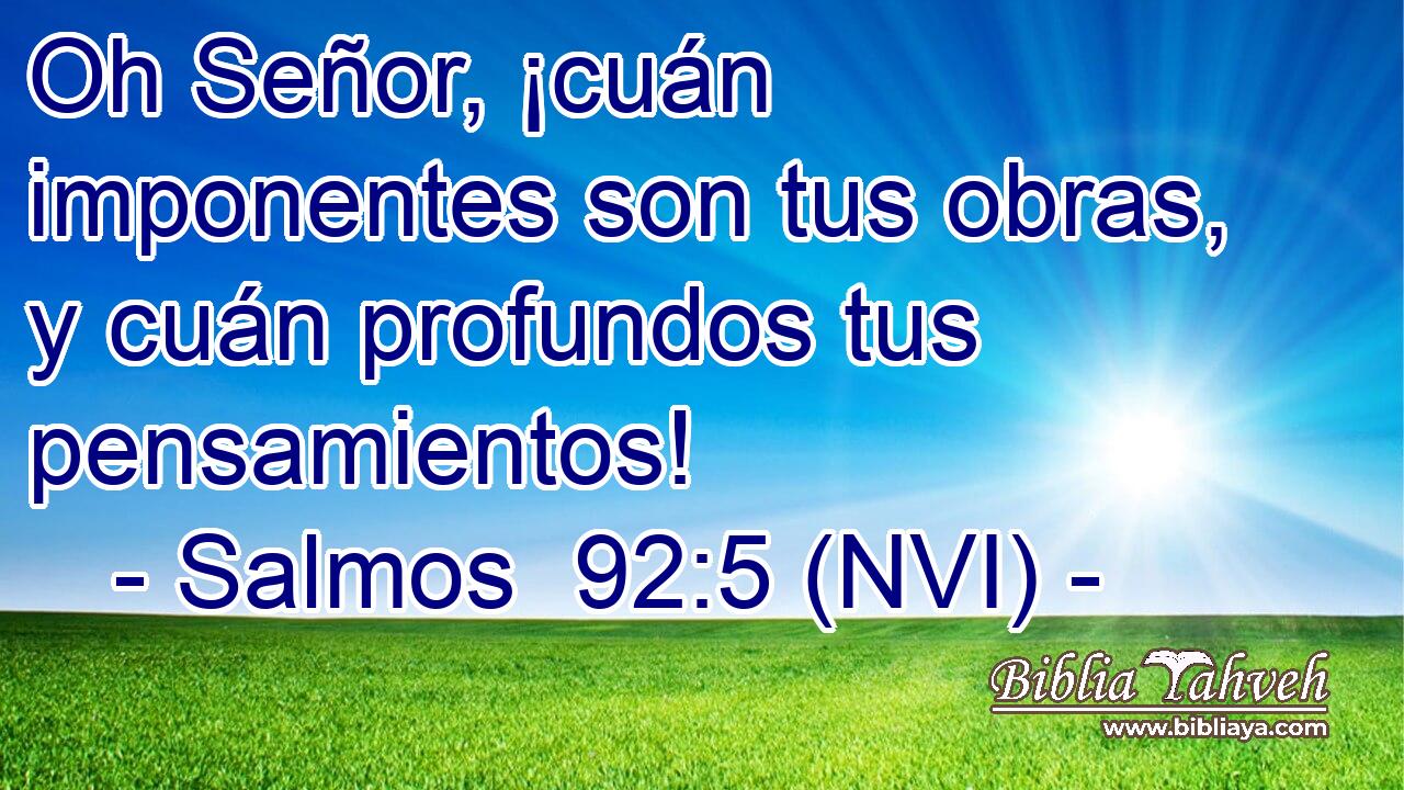  Oh Señor, ¡cuán imponentes son tus obras, y cuán profundos tus pensamientos! 