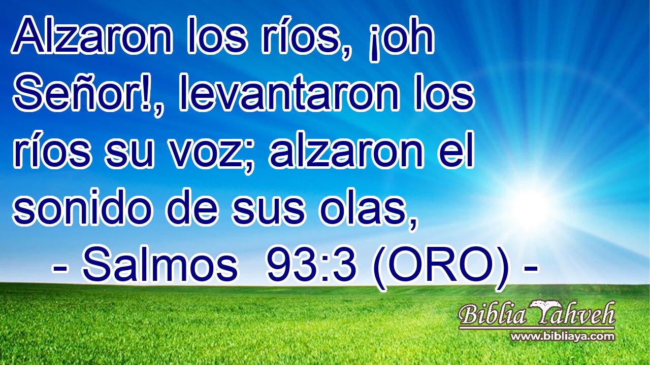  Alzaron los ríos, ¡oh Señor!, levantaron los ríos su voz; alzaron el sonido de sus olas, 