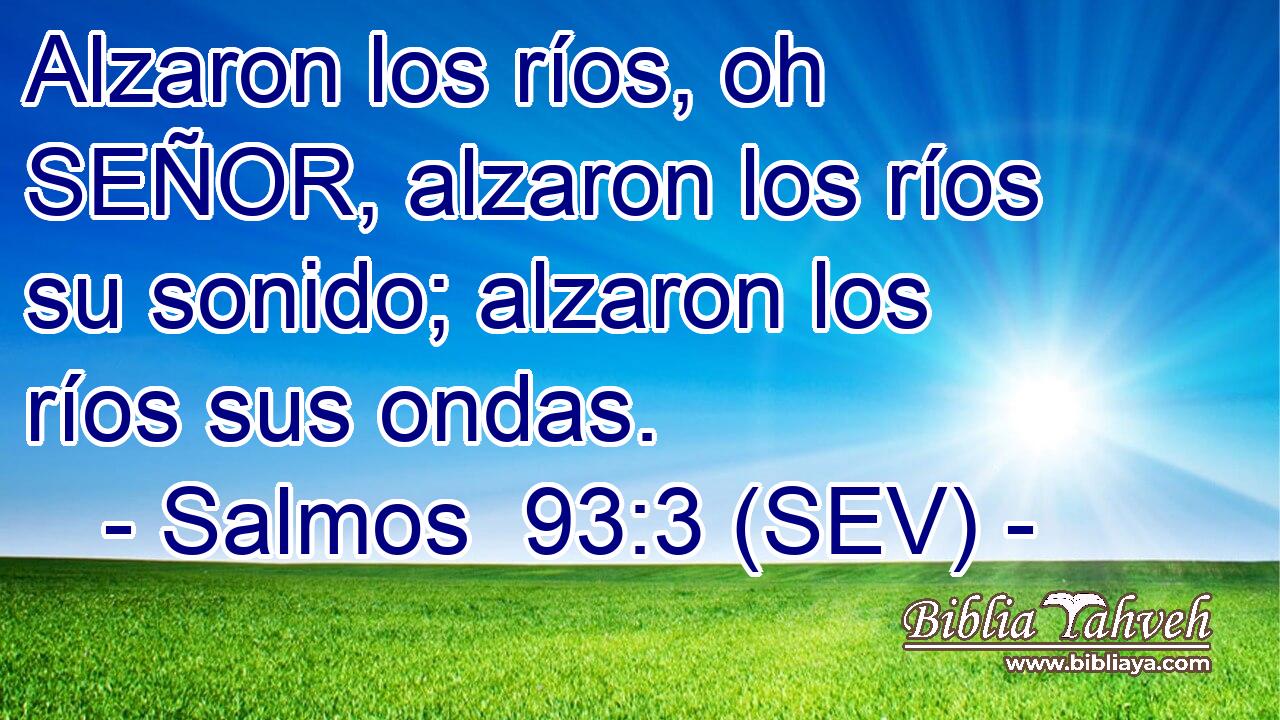 Alzaron los ríos, oh SEÑOR, alzaron los ríos su sonido; alzaron los ríos sus ondas.