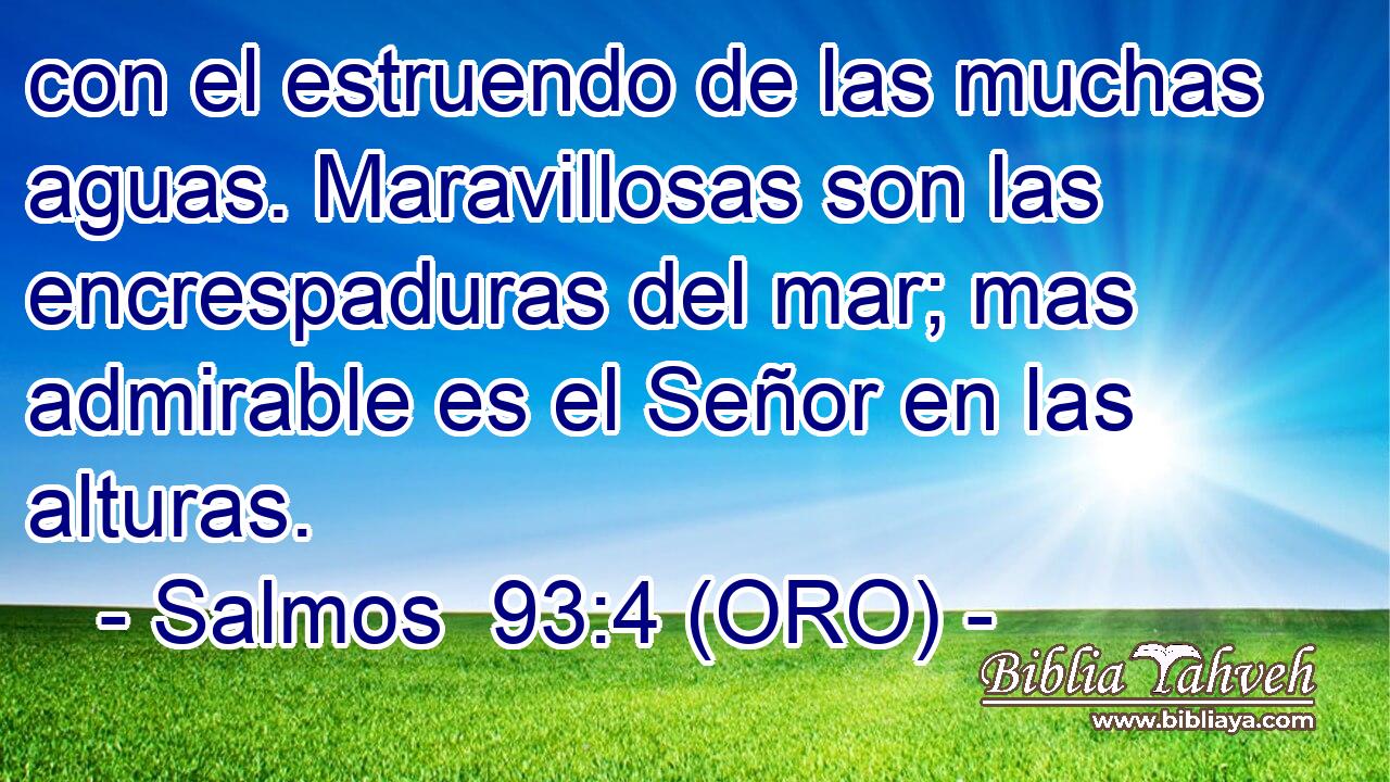  con el estruendo de las muchas aguas. Maravillosas son las encrespaduras del mar; mas admirable es el Señor en las alturas. 
