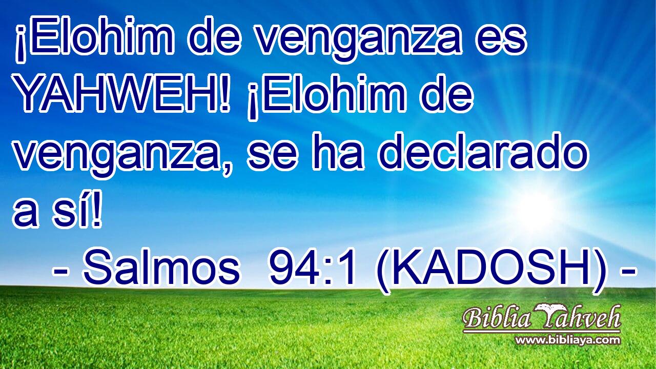  ¡Elohim de venganza es YAHWEH! ¡Elohim de venganza, se ha declarado a sí! 