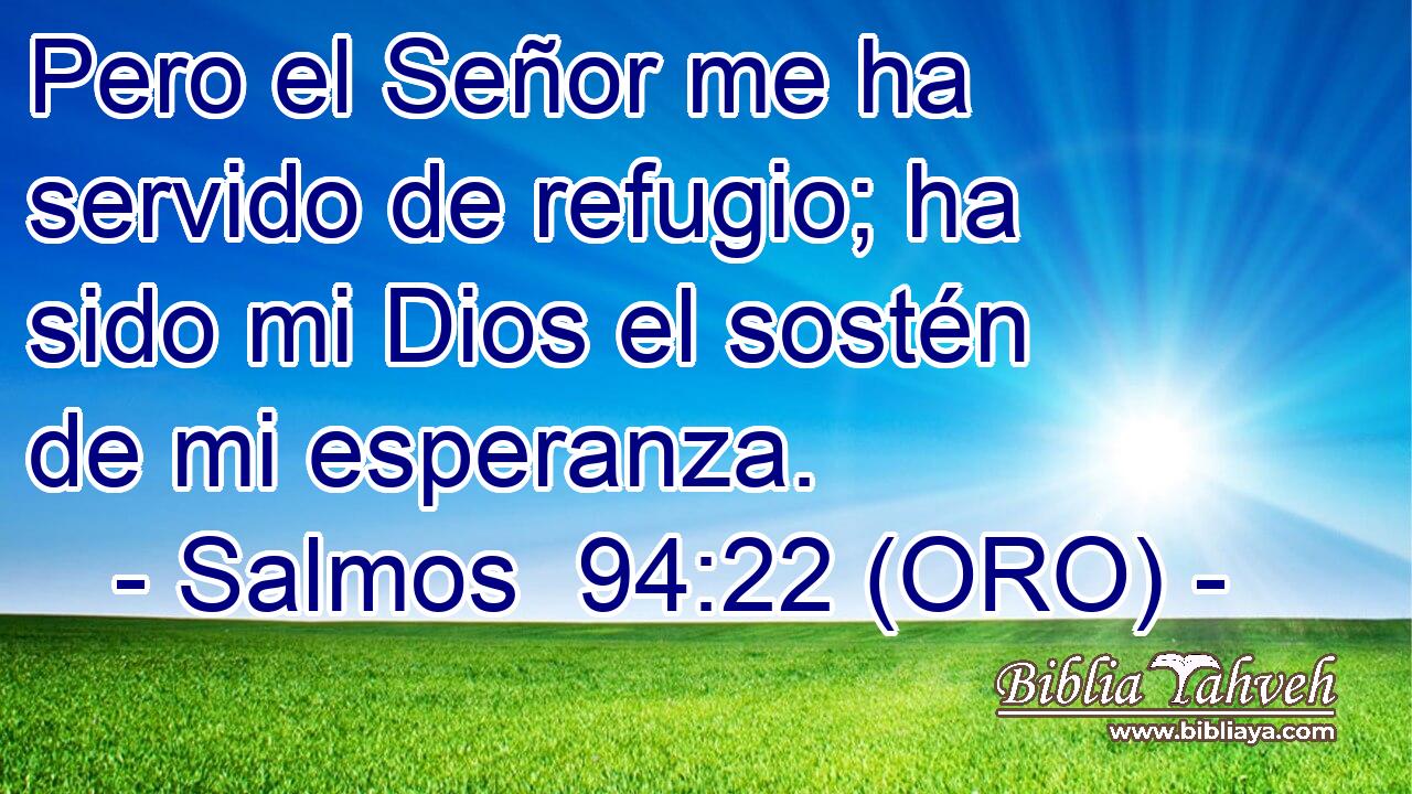  Pero el Señor me ha servido de refugio; ha sido mi Dios el sostén de mi esperanza. 
