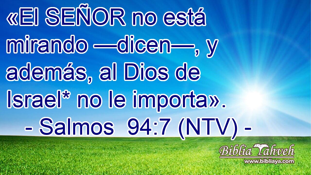 «El SEÑOR no está mirando —dicen—, y además, al Dios de Israel* no le importa».