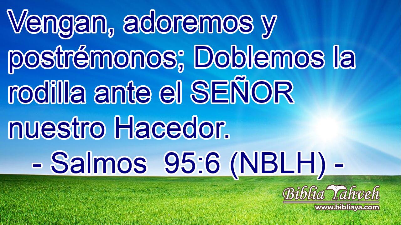  Vengan, adoremos y postrémonos; Doblemos la rodilla ante el SEÑOR nuestro Hacedor. 
