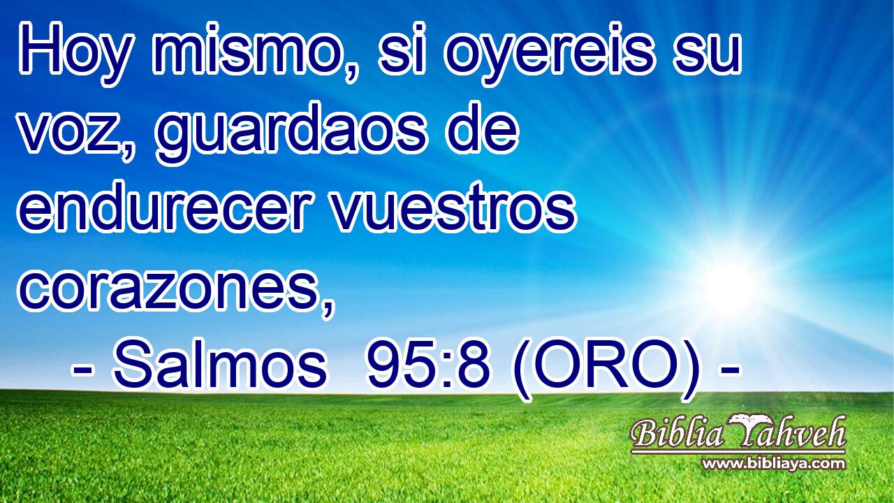  Hoy mismo, si oyereis su voz, guardaos de endurecer vuestros corazones, 