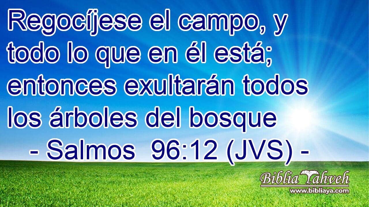 Regocíjese el campo, y todo lo que en él está; entonces exultarán todos los árboles del bosque
