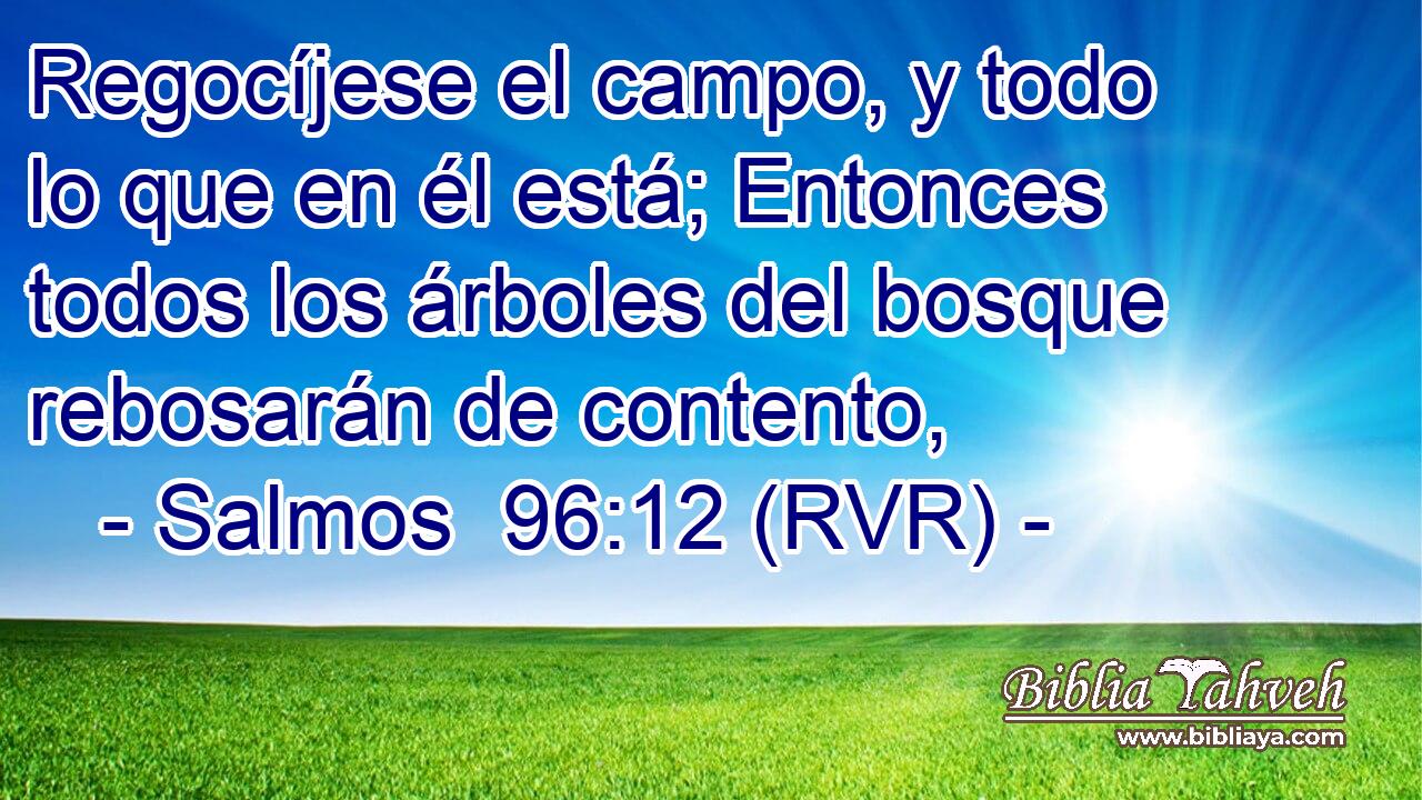 Regocíjese el campo, y todo lo que en él está; Entonces todos los árboles del bosque rebosarán de contento,