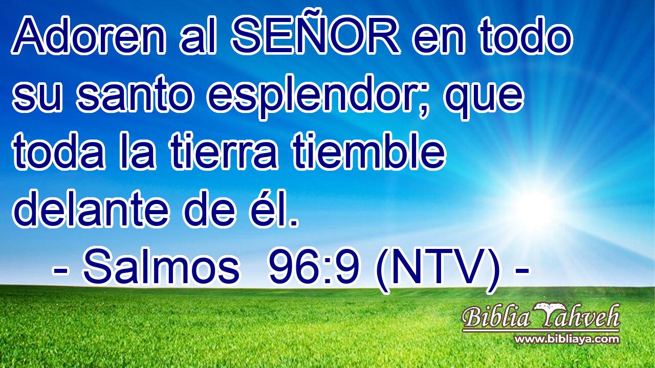 Adoren al SEÑOR en todo su santo esplendor; que toda la tierra tiemble delante de él.