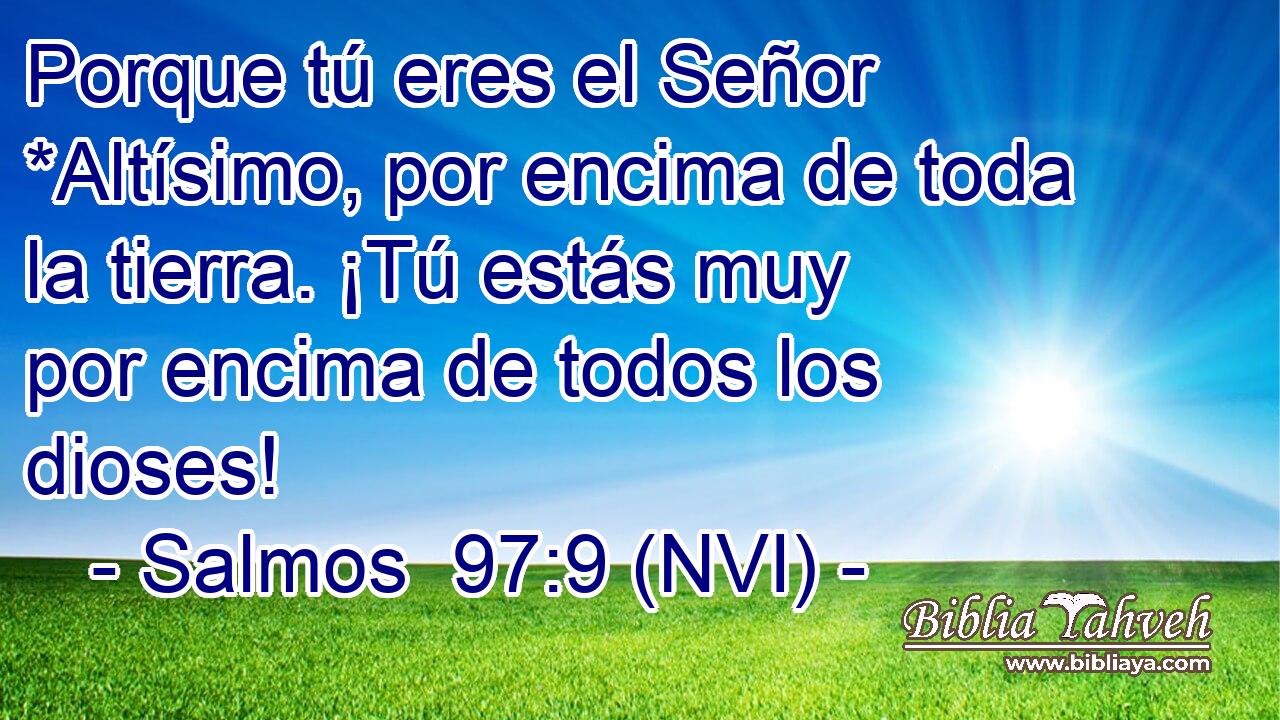  Porque tú eres el Señor *Altísimo, por encima de toda la tierra. ¡Tú estás muy por encima de todos los dioses! 