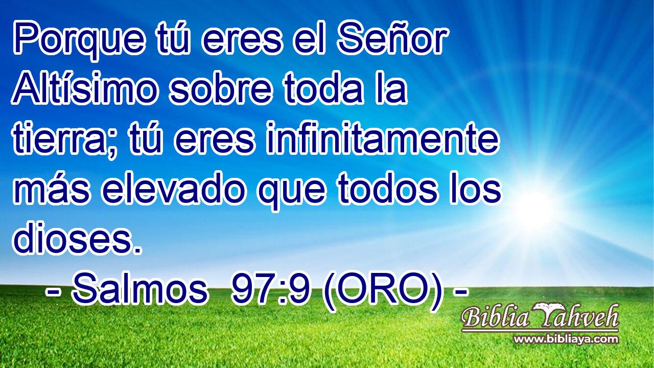  Porque tú eres el Señor Altísimo sobre toda la tierra; tú eres infinitamente más elevado que todos los dioses. 