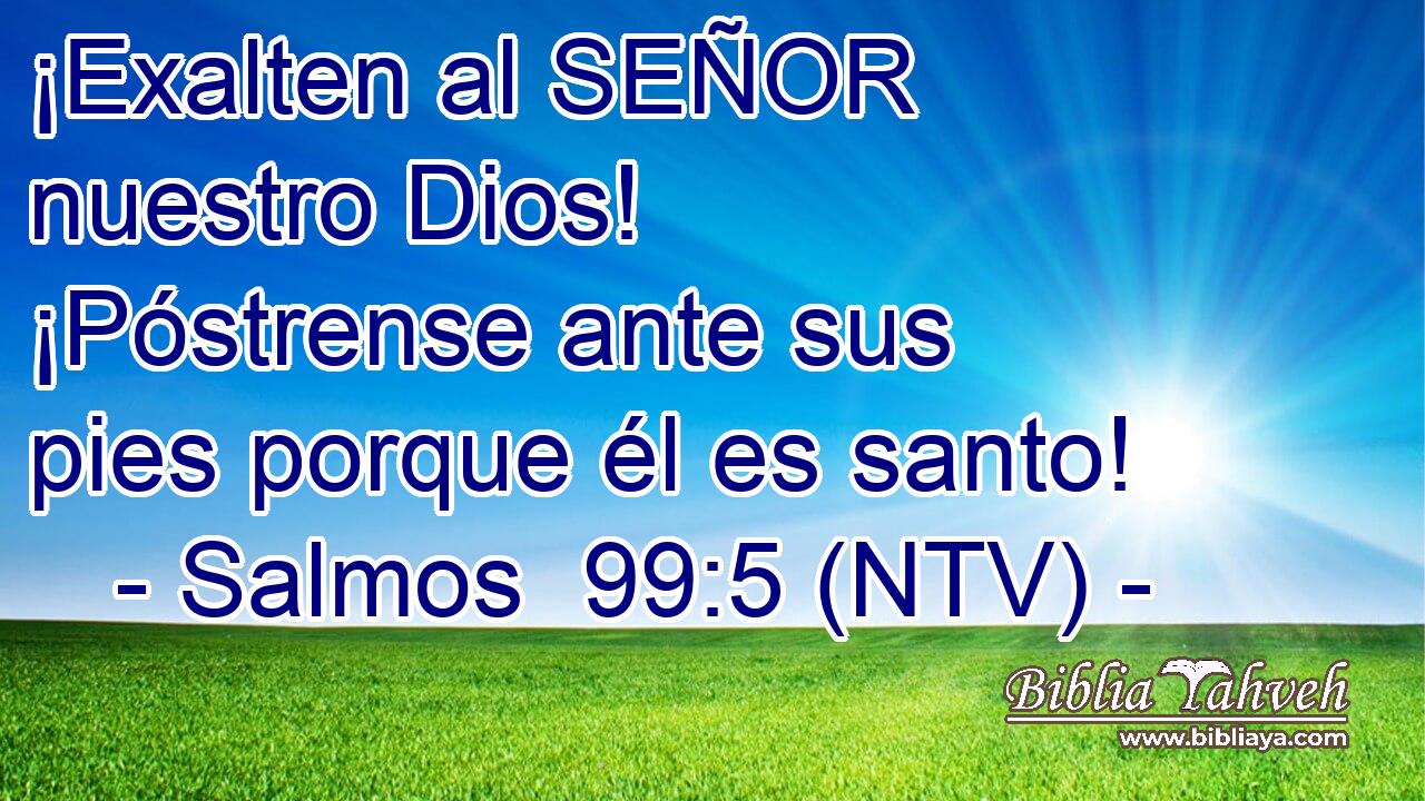 ¡Exalten al SEÑOR nuestro Dios! ¡Póstrense ante sus pies porque él es santo!