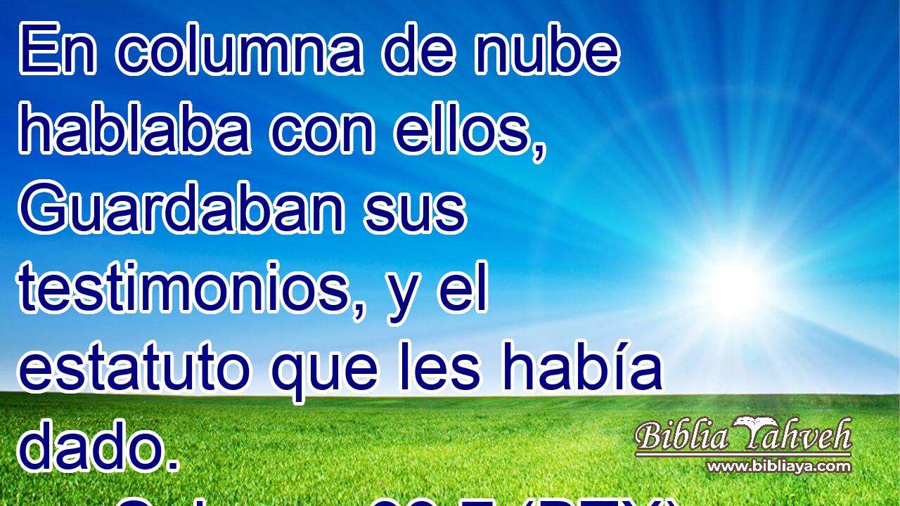 En columna de nube hablaba con ellos, Guardaban sus testimonios, y el estatuto que les había dado.