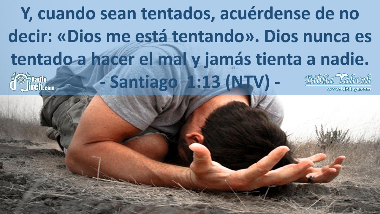 Y, cuando sean tentados, acuérdense de no decir: «Dios me está tentando». Dios nunca es tentado a hacer el mal y jamás tienta a nadie.