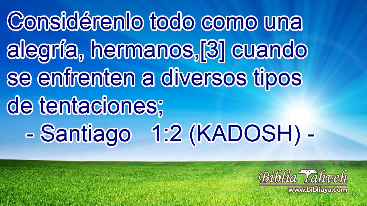  Considérenlo todo como una alegría, hermanos,[3] cuando se enfrenten a diversos tipos de tentaciones; 
