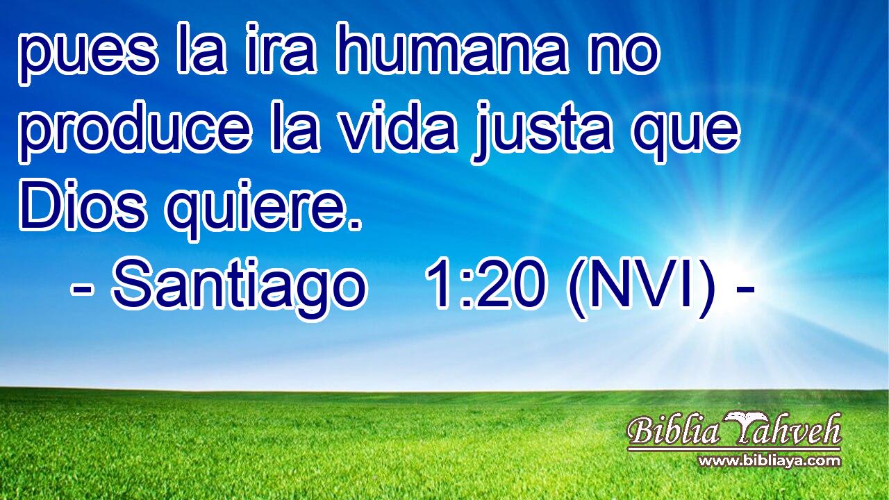  pues la ira humana no produce la vida justa que Dios quiere. 