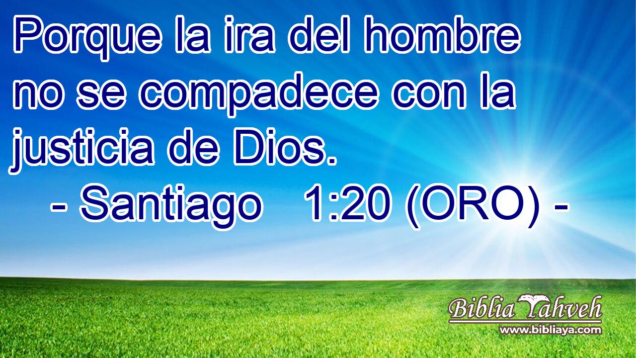  Porque la ira del hombre no se compadece con la justicia de Dios. 