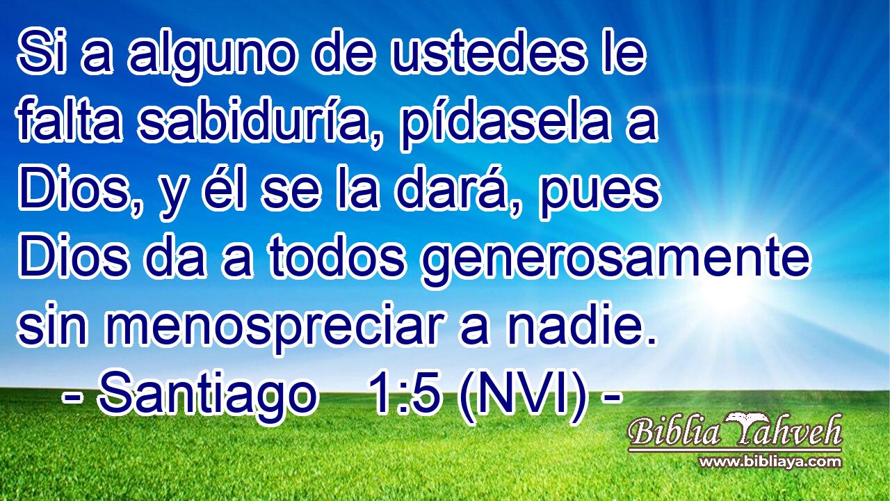  Si a alguno de ustedes le falta sabiduría, pídasela a Dios, y él se la dará, pues Dios da a todos generosamente sin menospreciar a nadie. 