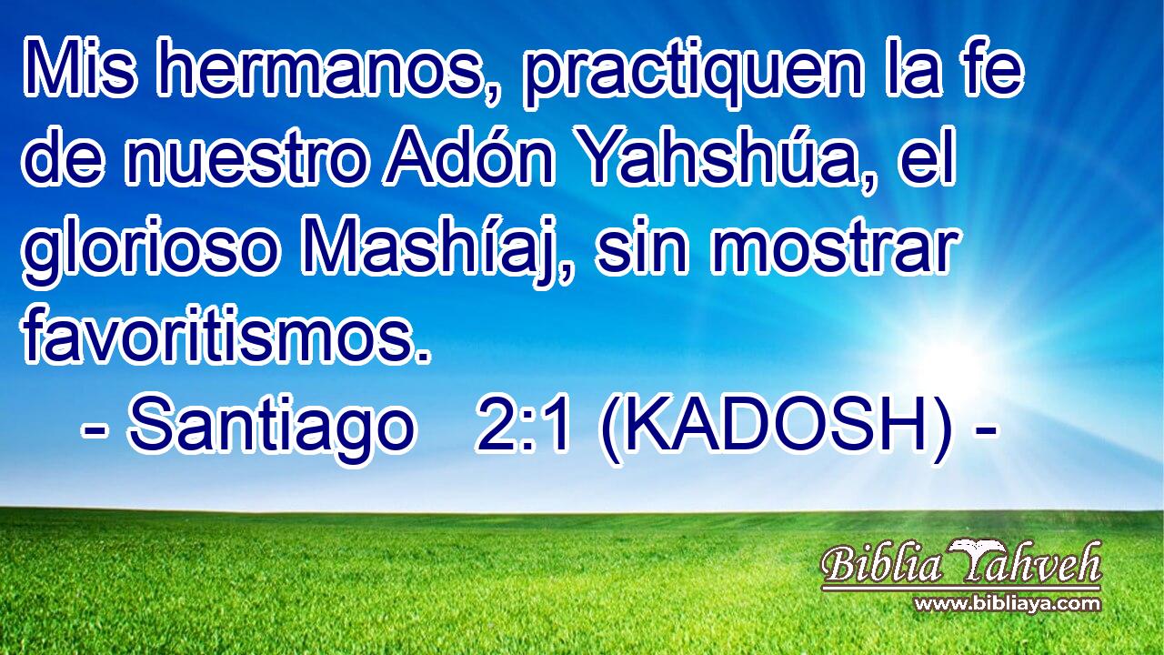  Mis hermanos, practiquen la fe de nuestro Adón Yahshúa, el glorioso Mashíaj, sin mostrar favoritismos. 