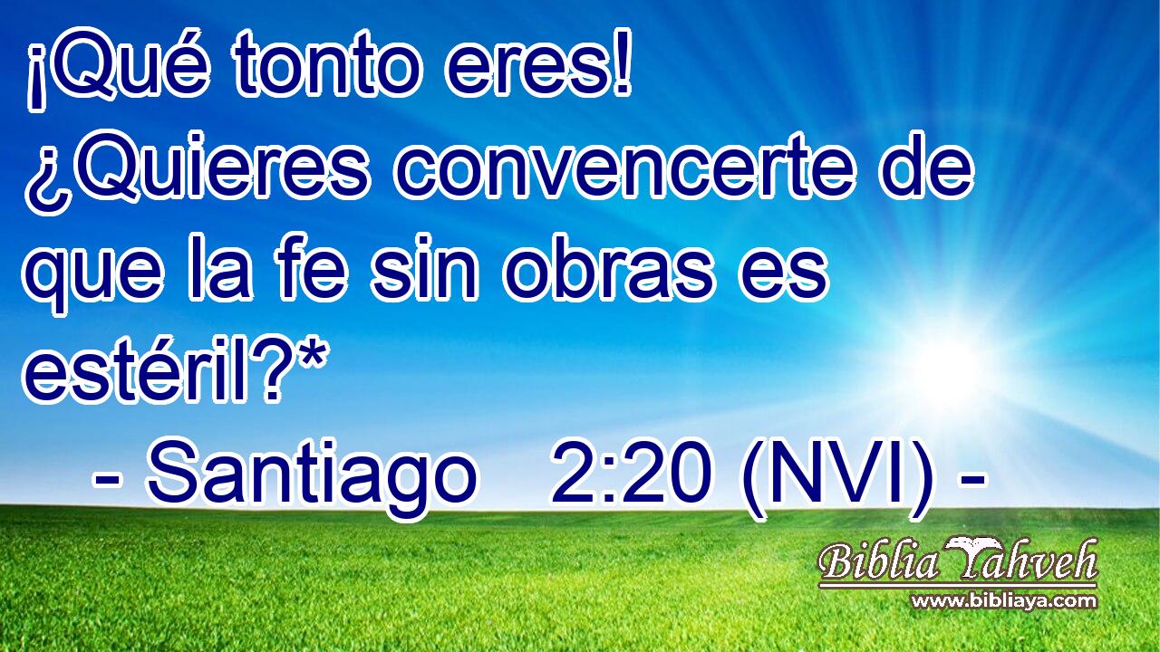  ¡Qué tonto eres! ¿Quieres convencerte de que la fe sin obras es estéril?* 