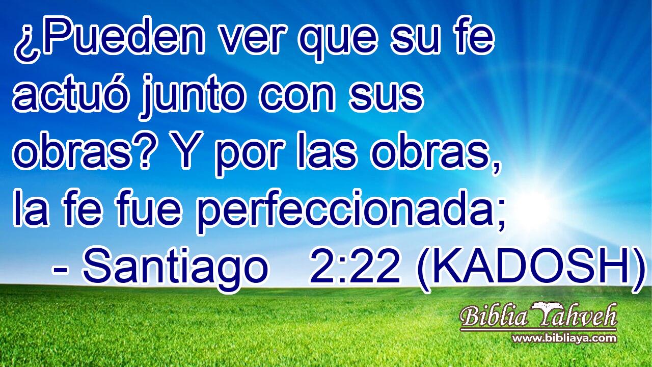  ¿Pueden ver que su fe actuó junto con sus obras? Y por las obras, la fe fue perfeccionada; 