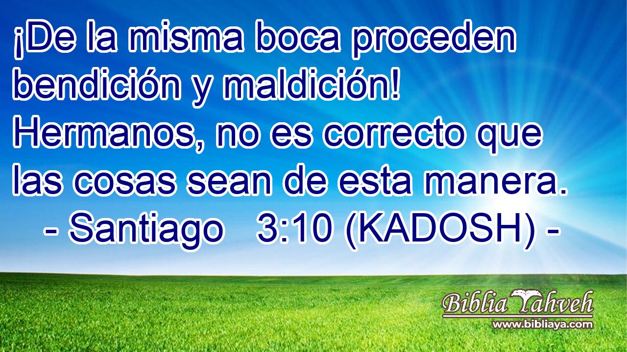 ¡De la misma boca proceden bendición y maldición! Hermanos, no es correcto que las cosas sean de esta manera. 