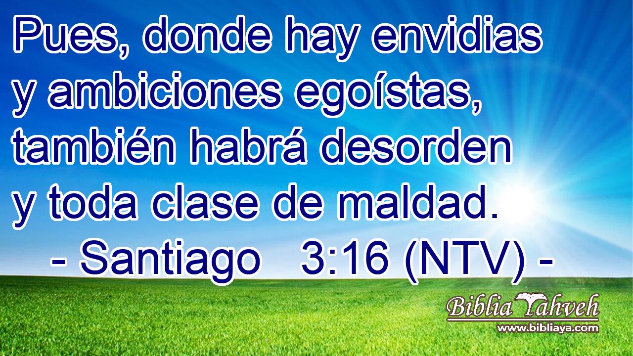 Pues, donde hay envidias y ambiciones egoístas, también habrá desorden y toda clase de maldad.